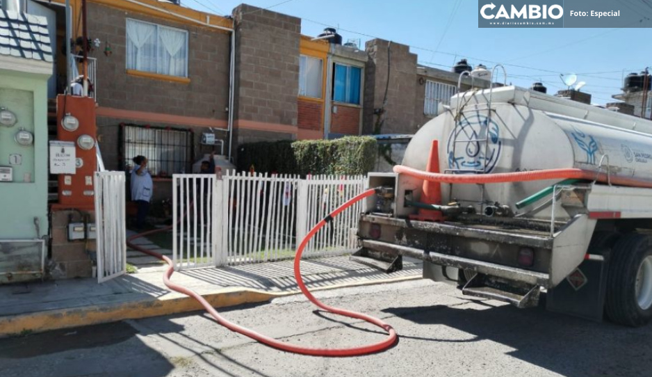 Vecinos de Santiago Mixquitla reportan falta de agua en San Pedro Cholula