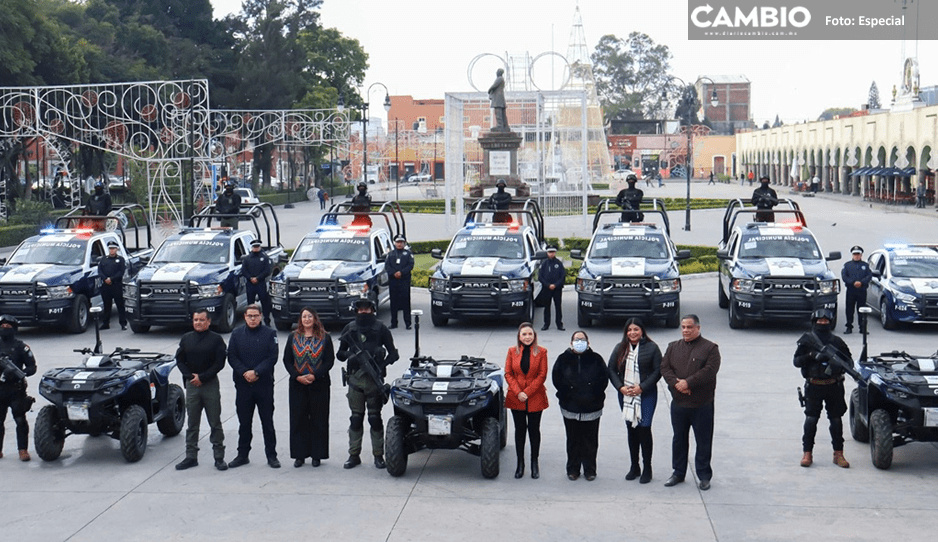 Paola Angon Refuerza a la SSC Cholula con 18 nuevas patrullas y uniformes