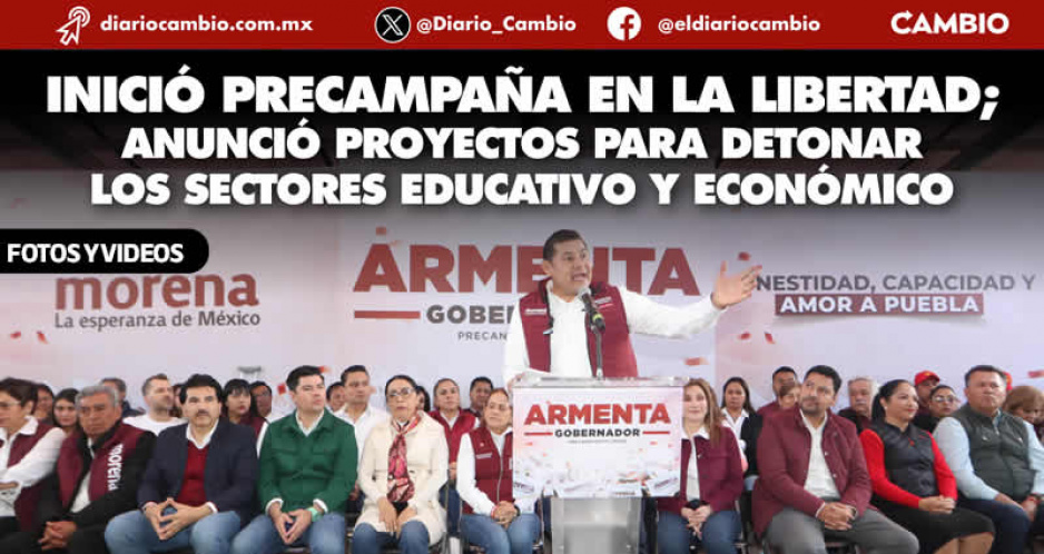 Armenta arranca precampaña arropado por ex aspirantes y dirigentes de Morena Puebla