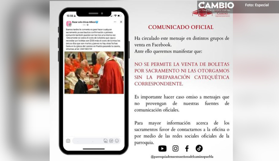 Alertan por nueva estafa en redes: venden sacramentos eucarísticos