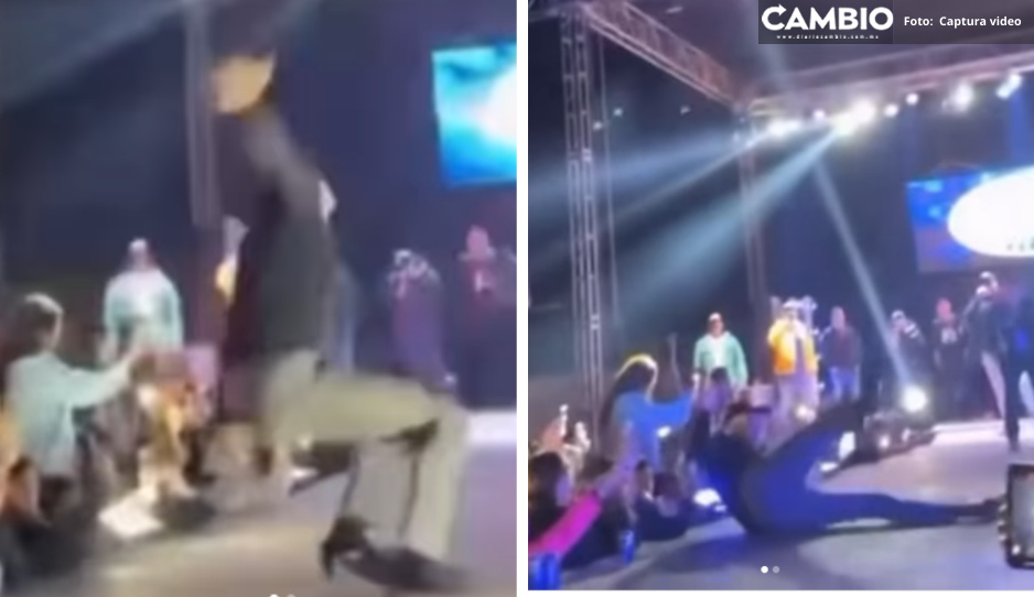 ¡Se metió un martillazo! Dani Flow sufre tremenda caída en pleno concierto (VIDEO)