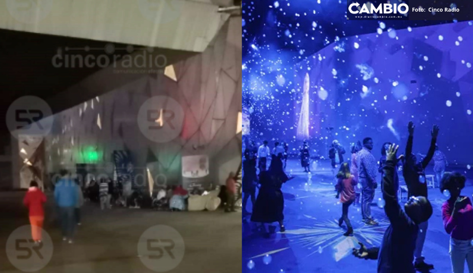 ¡Poblanos madrugan! Hacen larga fila en el Centro Expositor para obtener pase gratis a Immersive Disney