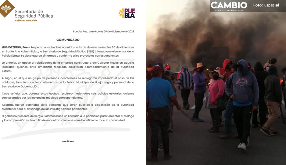 Enfrentamiento en Xalmimilulco dejó seis lesionados y siete detenidos, informa SSP
