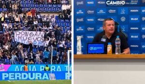 Aficionados critícan al Club Puebla en la derrota ante Querétaro.