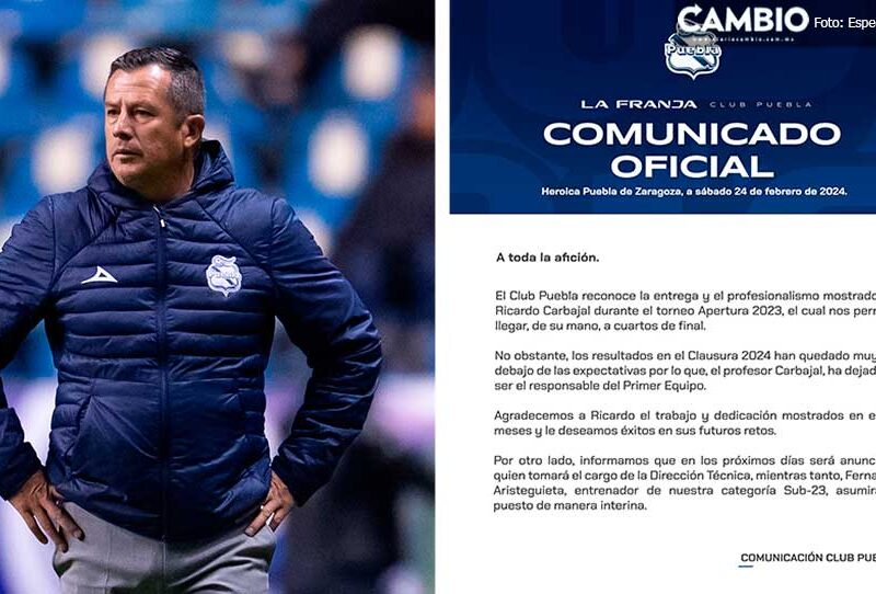 Confirman salida de Carbajal del Club Puebla