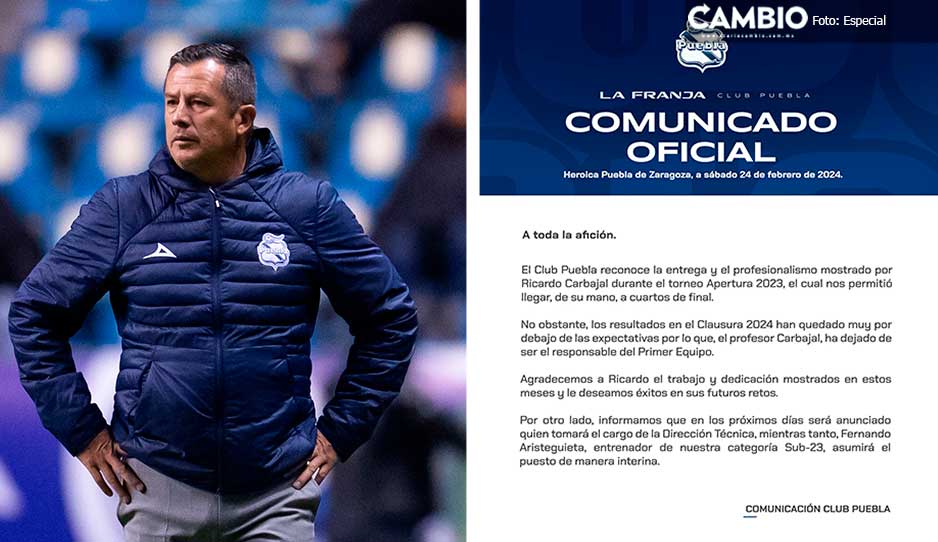 Confirman salida de Carbajal del Club Puebla