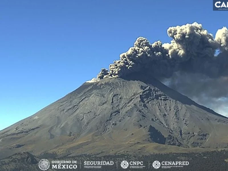 “77 exhalaciones” Tren de explosiones del volcán Popocatépetl (VIDEO)