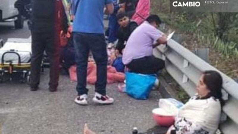 Tráiler embiste vehículo en la México-Tuxpan, deja tres mujeres y un bebé heridos