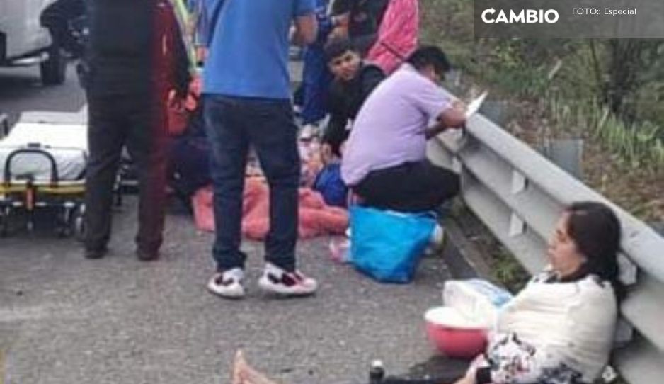Tráiler embiste vehículo en la México-Tuxpan, deja tres mujeres y un bebé heridos