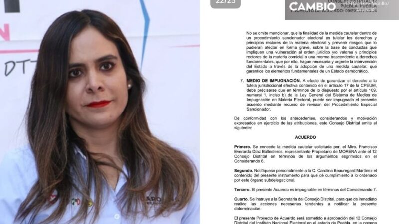 Obliga INE a Carolina Beauregard a eliminar publicidad electoral de sus redes
