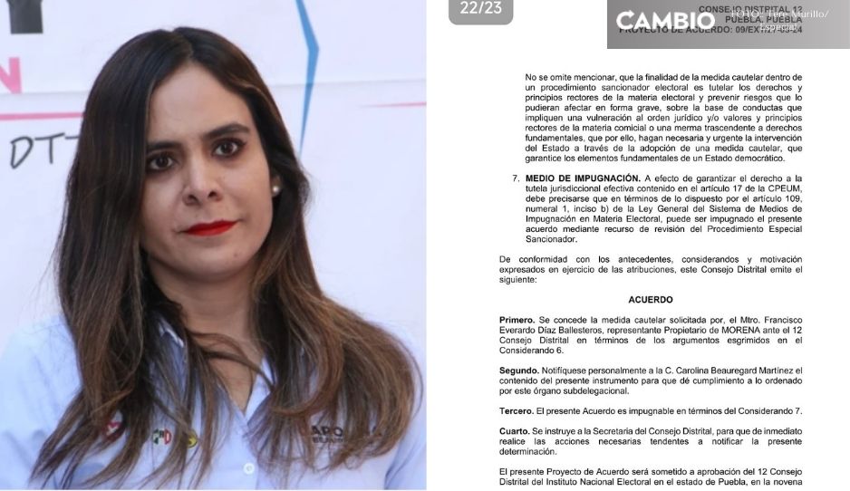 Obliga INE a Carolina Beauregard a eliminar publicidad electoral de sus redes