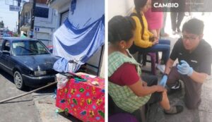 Choque entre autos derriba puesto de memelas dejando una lesionada en Las Cuartillas