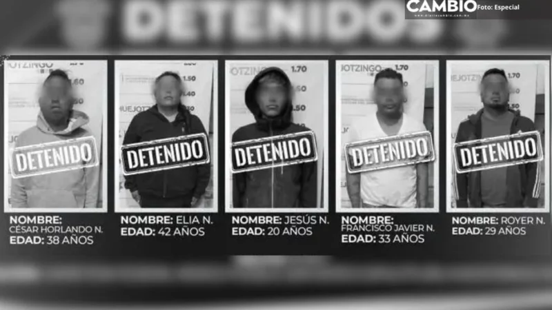 Caen 5 delincuentes por robar estructura metálica en Huejotzingo