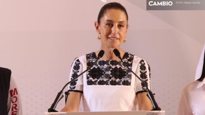 Anuncia Sheinbaum tres proyectos para Puebla: uno será el Tren México-Puebla