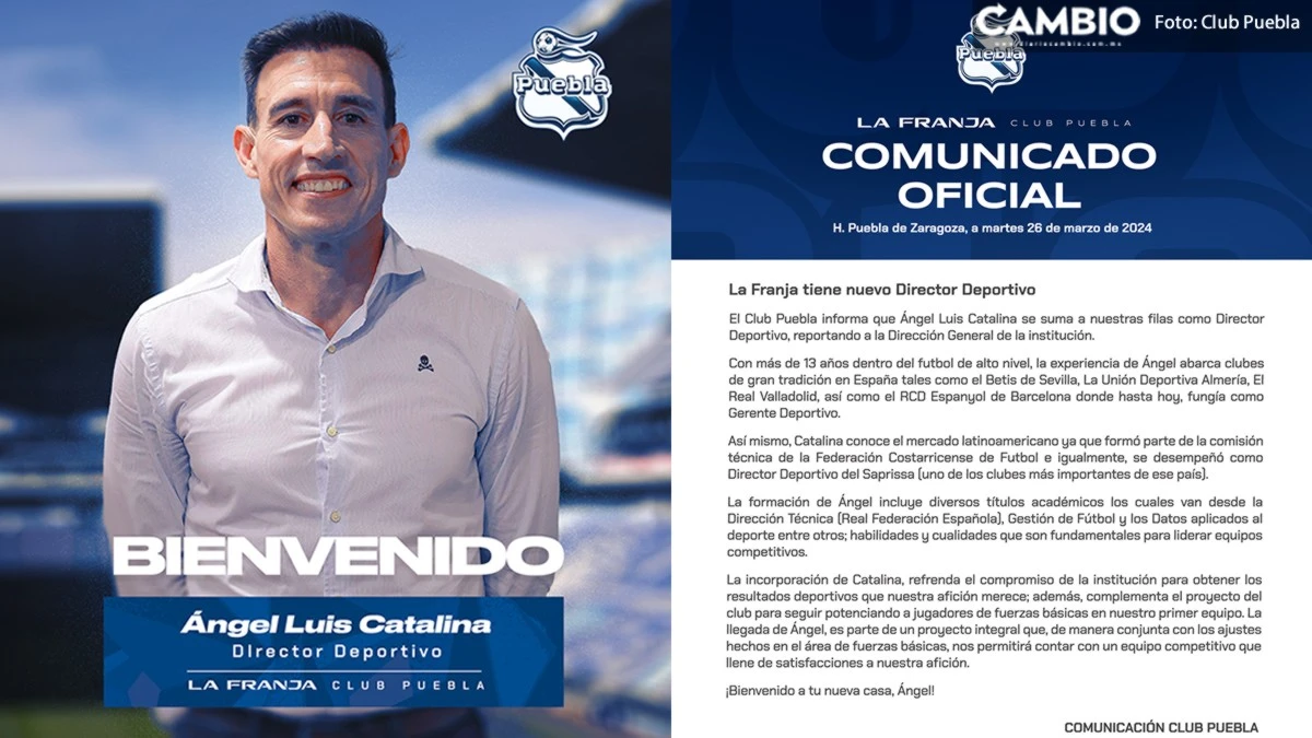 Club Puebla presenta a Ángel Luis Catalina como director deportivo