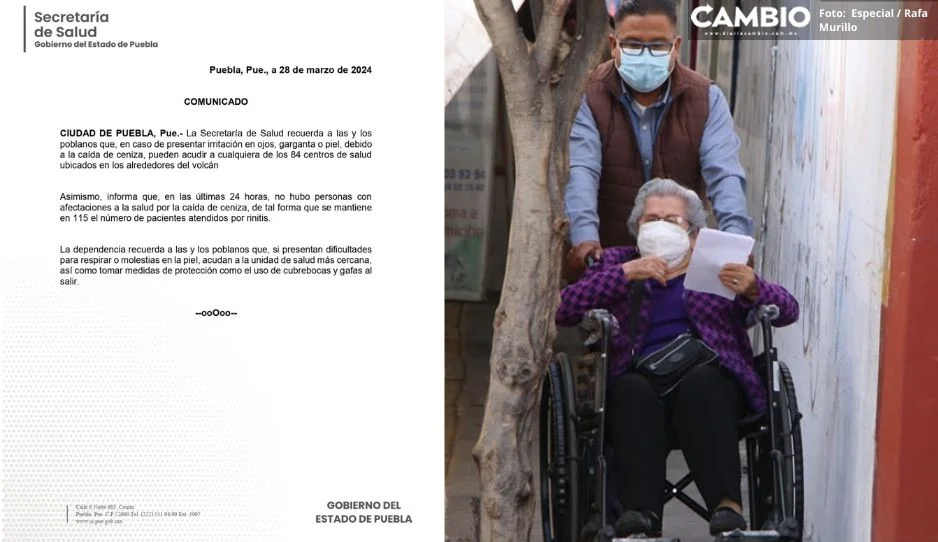 ¡No bajes la guardia! Casos de rinitis por caída de ceniza se mantiene en 115, en Puebla