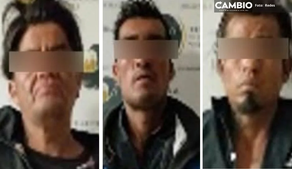 Detienen a tres por robo de equipo especializado y posesión de droga en Texmelucan