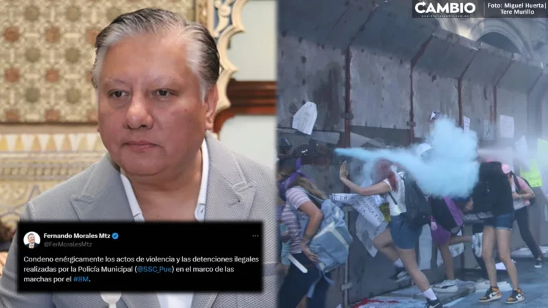 Condena Fer Morales agresiones de policías durante marcha del 8M Puebla