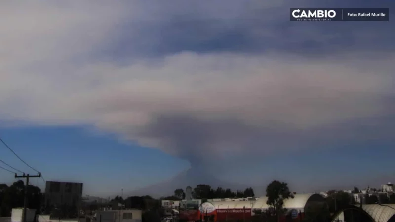 Continúa actividad del volcán Popocatépetl; Cenapred reporta más de mil minutos de tremor