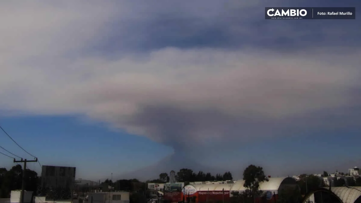 Continúa actividad del volcán Popocatépetl; Cenapred reporta más de mil minutos de tremor