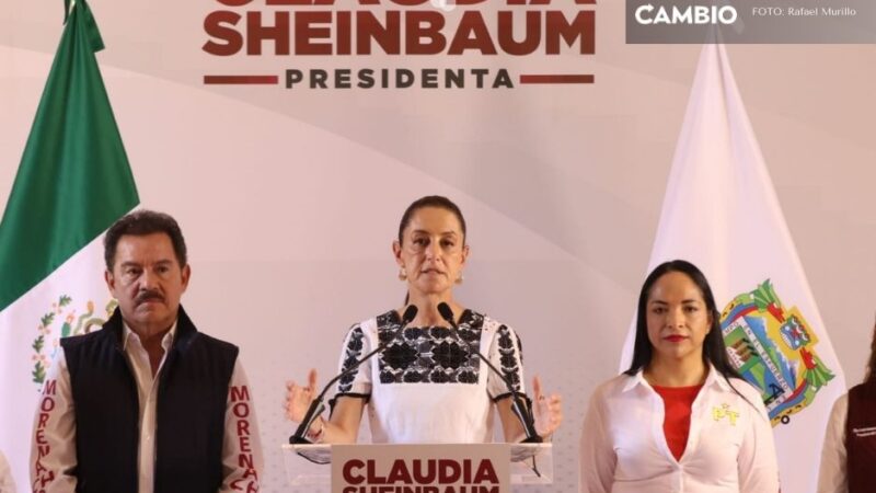 Nacho Mier y Liz Sánchez acompañan a Sheinbaum en la gira por Tehuacán