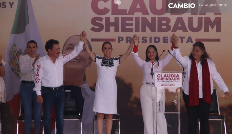 Sheinbaum presenta sus propuestas de campaña en Tehuacán acompañada de Nacho Mier