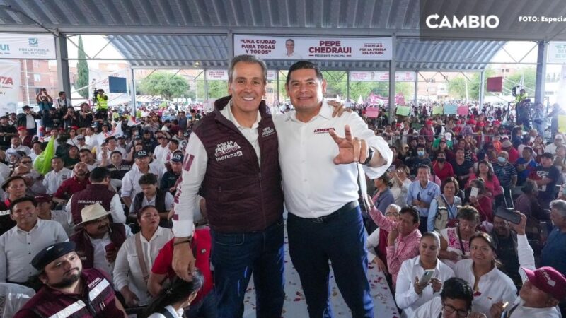 Por una Puebla segura, igualitaria y justa trabajarán Armenta y Pepe Chedraui