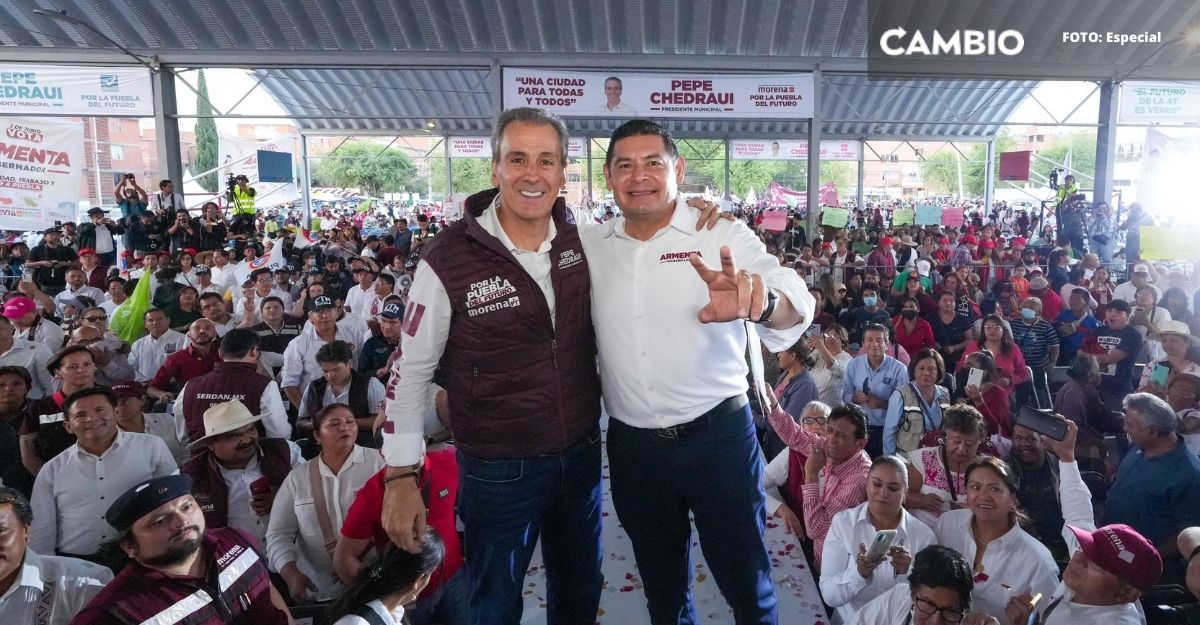 Por una Puebla segura, igualitaria y justa trabajarán Armenta y Pepe Chedraui