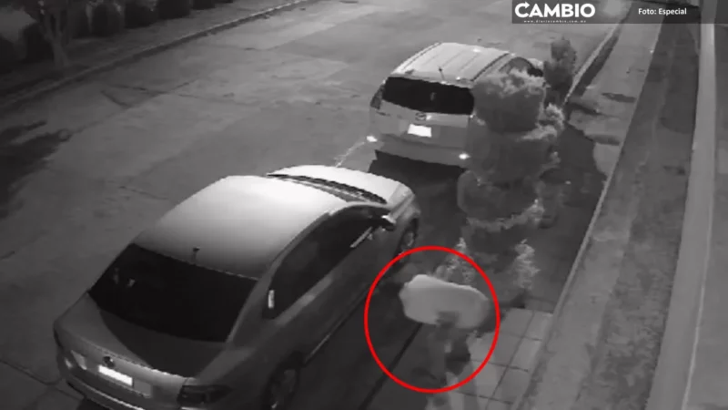 ¡En segundos! Así roba autopartes ladrón solitario en Bulevar Atlixco (VIDEO)