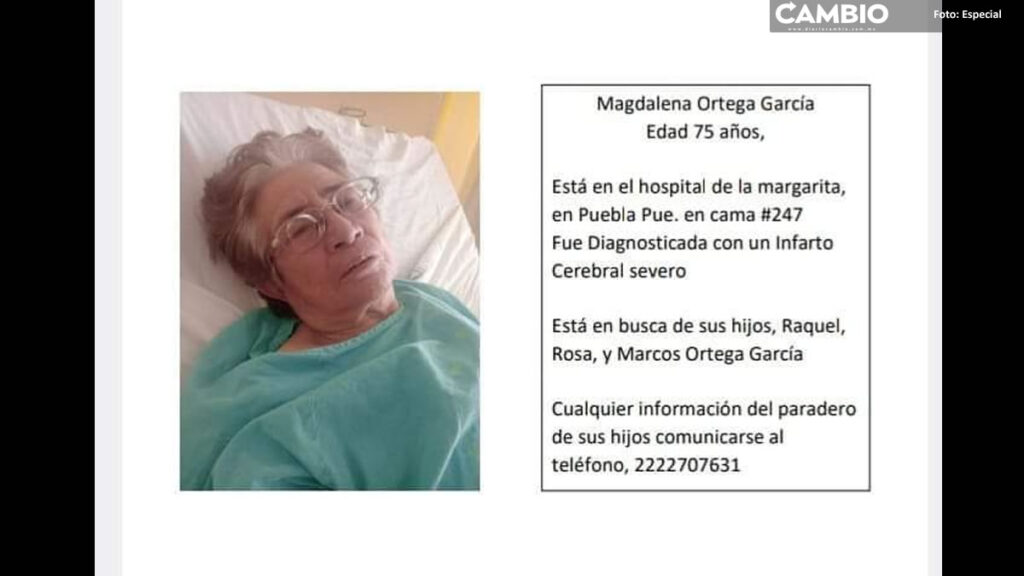 Magdalena busca a sus hijos; está hospitalizada en La Margarita por infarto cerebral