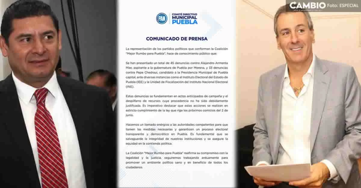 PAN denuncia a Alejandro Armenta y Pepe Chedraui por Irregularidades de precampaña