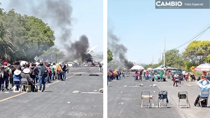 Habitantes de la Sierra Negra cierran como protesta la carretera estatal Tehuacán-Teotitlán