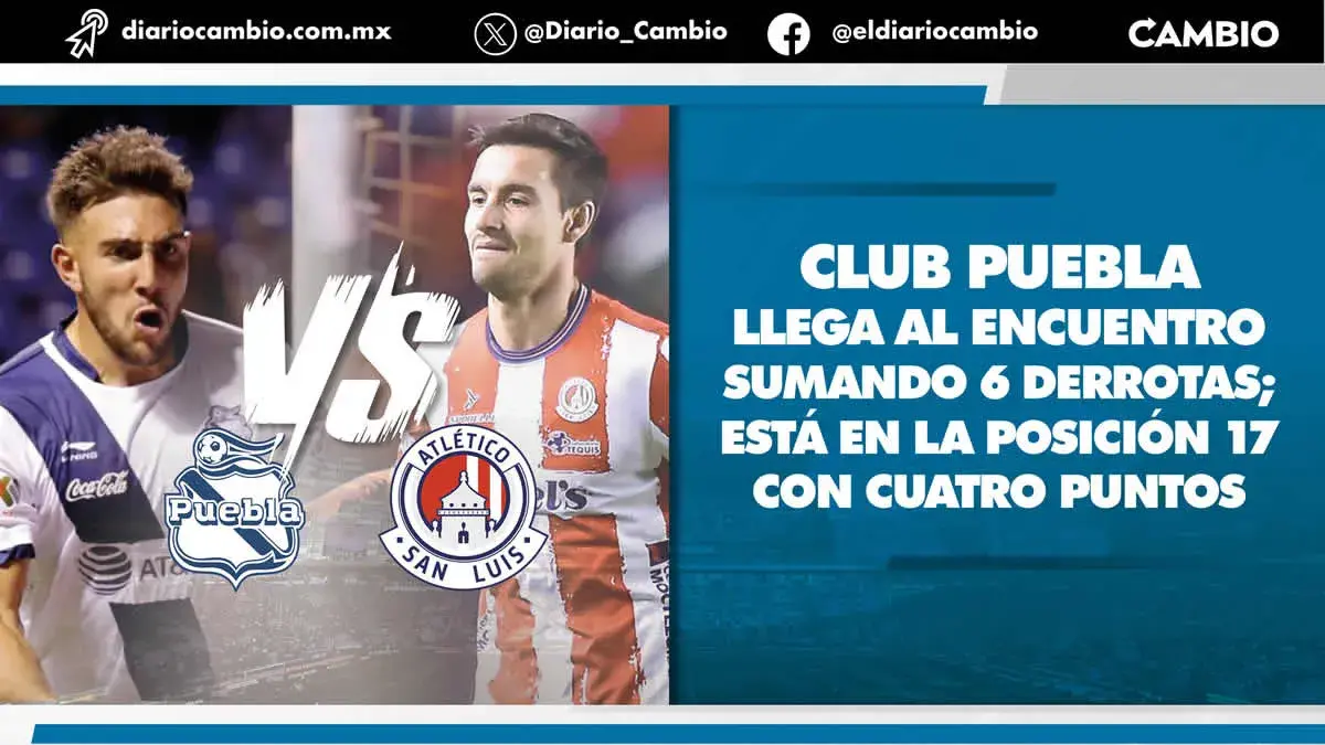 Club Puebla se enfrenta a San Luis