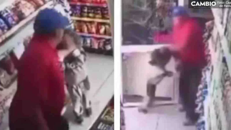 ¡Infeliz! Golpean brutalmente a niñito de tres años en tienda de SLP (VIDEO)