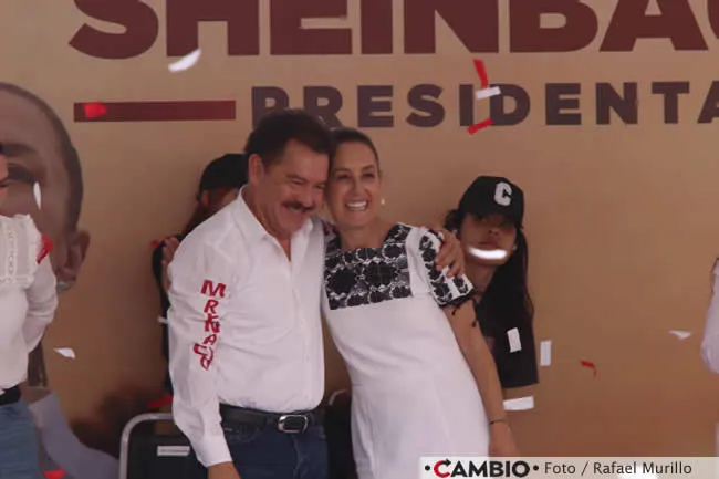 Claudia Sheinbaum, candidata a la presidencia de México junto a Nacho Mier, candidato a Senador por Puebla