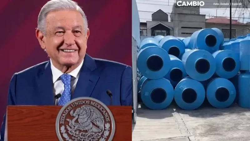 “La gente no se dejará engañar”, dice AMLO sobre entrega de tinacos azules en Puebla (VIDEO)