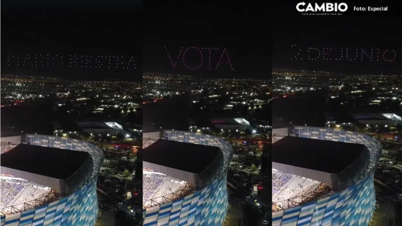 Con maravilloso espectáculo de drones, Mario Riestra despide infame temporada del Puebla (VIDEO)  