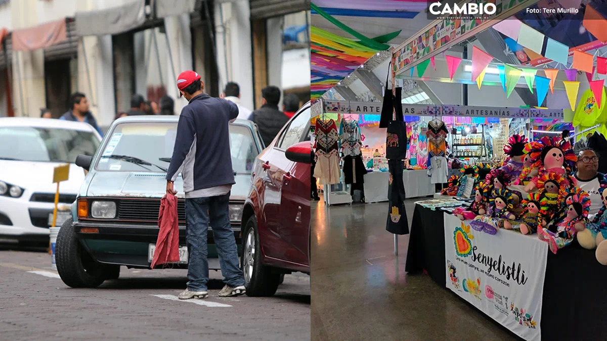 Franeleros cobran hasta 350 pesos por estacionarse en los alrededores de la Feria de Puebla