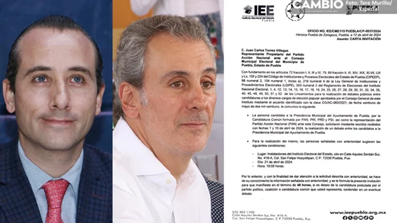 Convoca IEE al debate entre candidatos a la alcaldía de Puebla, Riestra dice sí ¿y Chedraui?