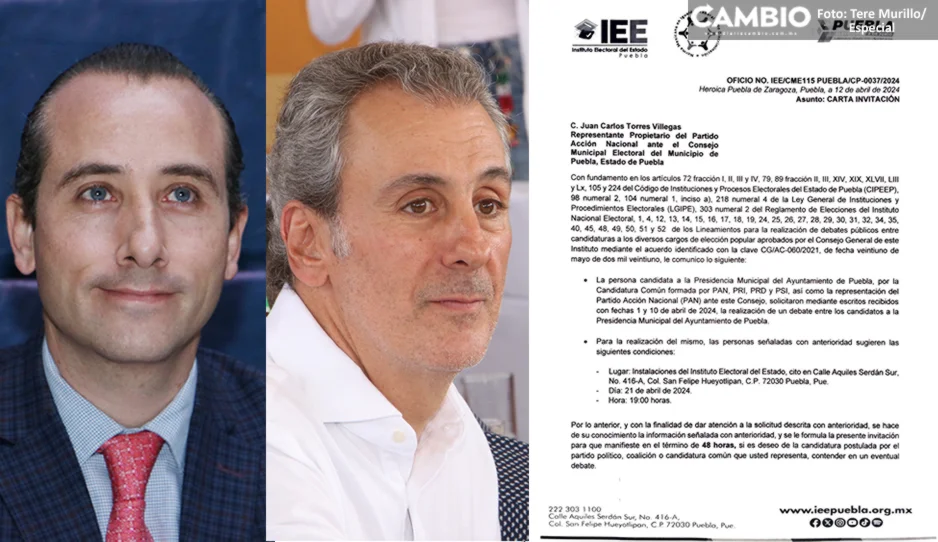 Convoca IEE al debate entre candidatos a la alcaldía de Puebla, Riestra dice sí ¿y Chedraui?