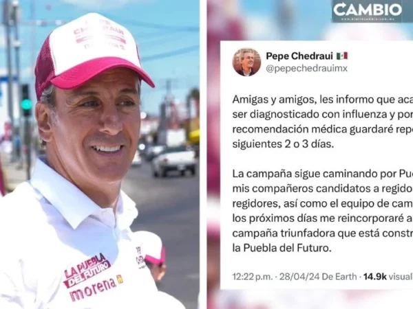 Pepe Chedraui se infecta de influenza y se tomará un descanso de la campaña