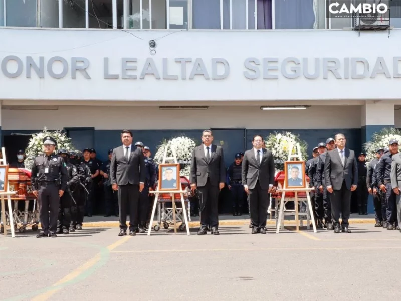 “El sacrificio no será en vano”: Sergio Salomón promete justicia a familias de policías asesinados en Chignahuapan