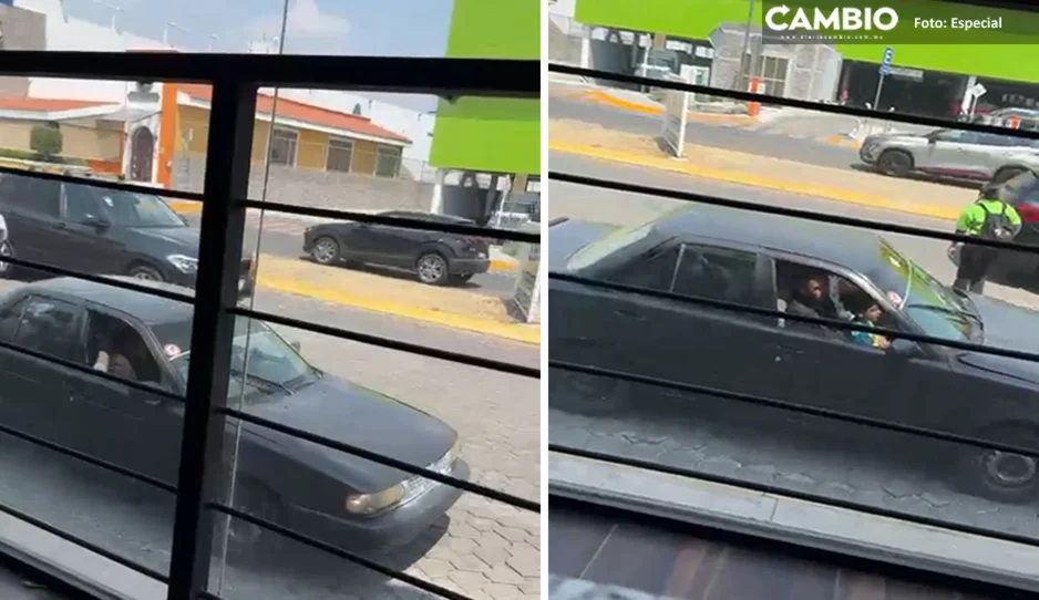 Taxi pirata tsuru negro sin placas causa pánico en Lomas de Angelópolis: lo acusan de robos y levantones (VIDEO)