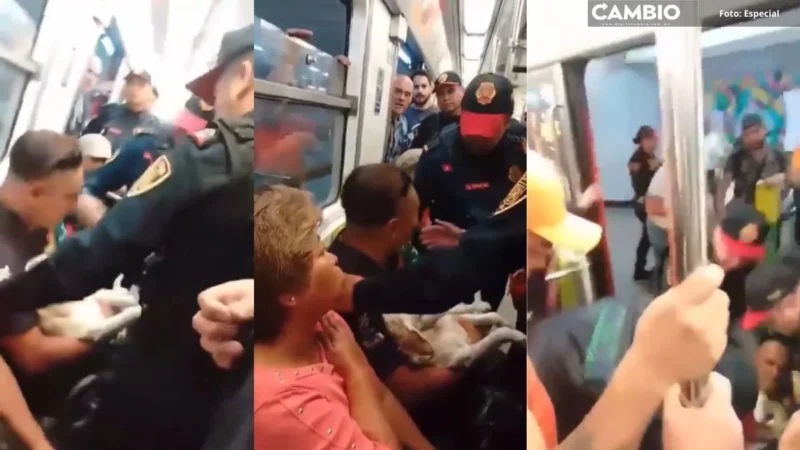 VIDEO: Policías sacan a rastras a hombre y a perrito herido del Metro; iban al veterinario