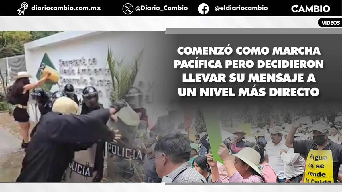 Activistas vs relleno seco de Cholula bloquean 8 horas la Recta, vandalizan Medio Ambiente y bañan en lixiviados a policías