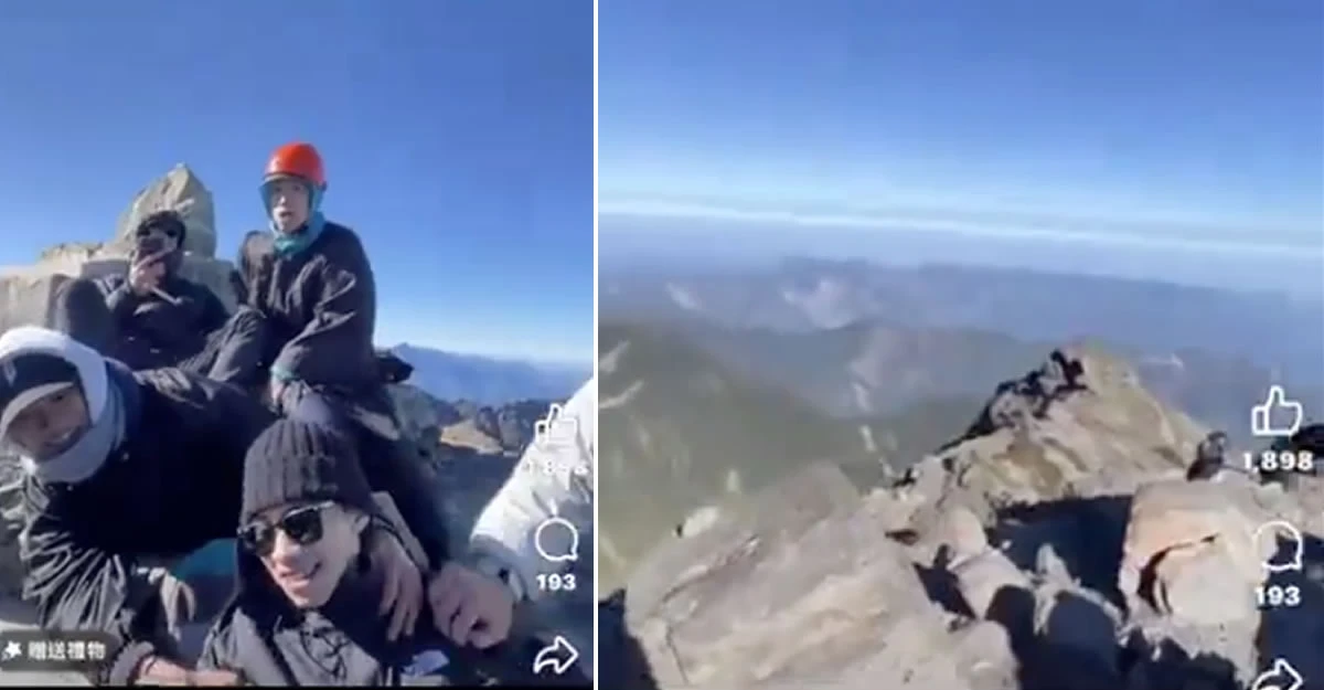 ¡Qué miedo! Alpinistas en cima de montaña durante terremoto de Taiwán (VIDEO)
