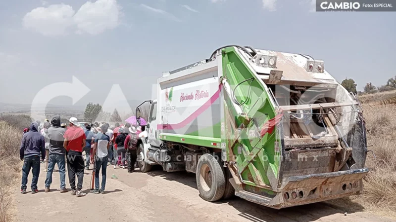 Retienen a unidad recolectora por tirar basura en Puebla y Tlaxcala