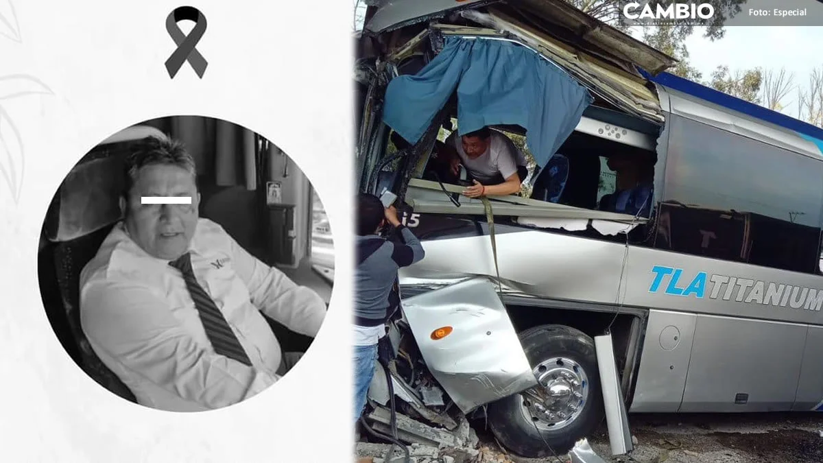 Fallece Jorge Luis, chofer del autobús TLA Titanium tras quedar prensado en la México-Puebla