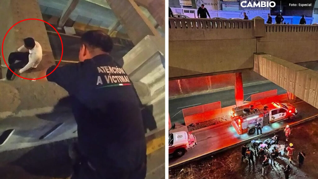 Daniel, de 18 años, sobrevive de milagro tras arrojarse desde el puente de Boulevard Atlixco (VIDEO)
