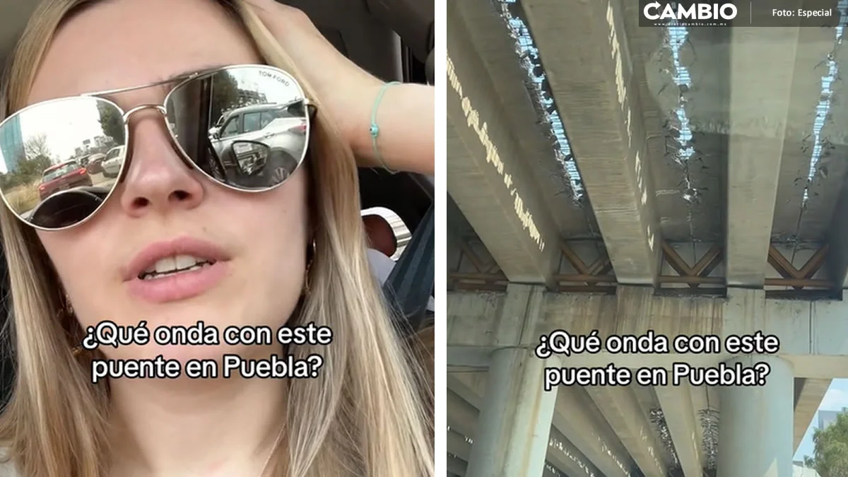 ¿Quién le dice? Extranjera se queja de puente "destruído" y no sabe que lo están arreglando en Puebla (VIDEO)